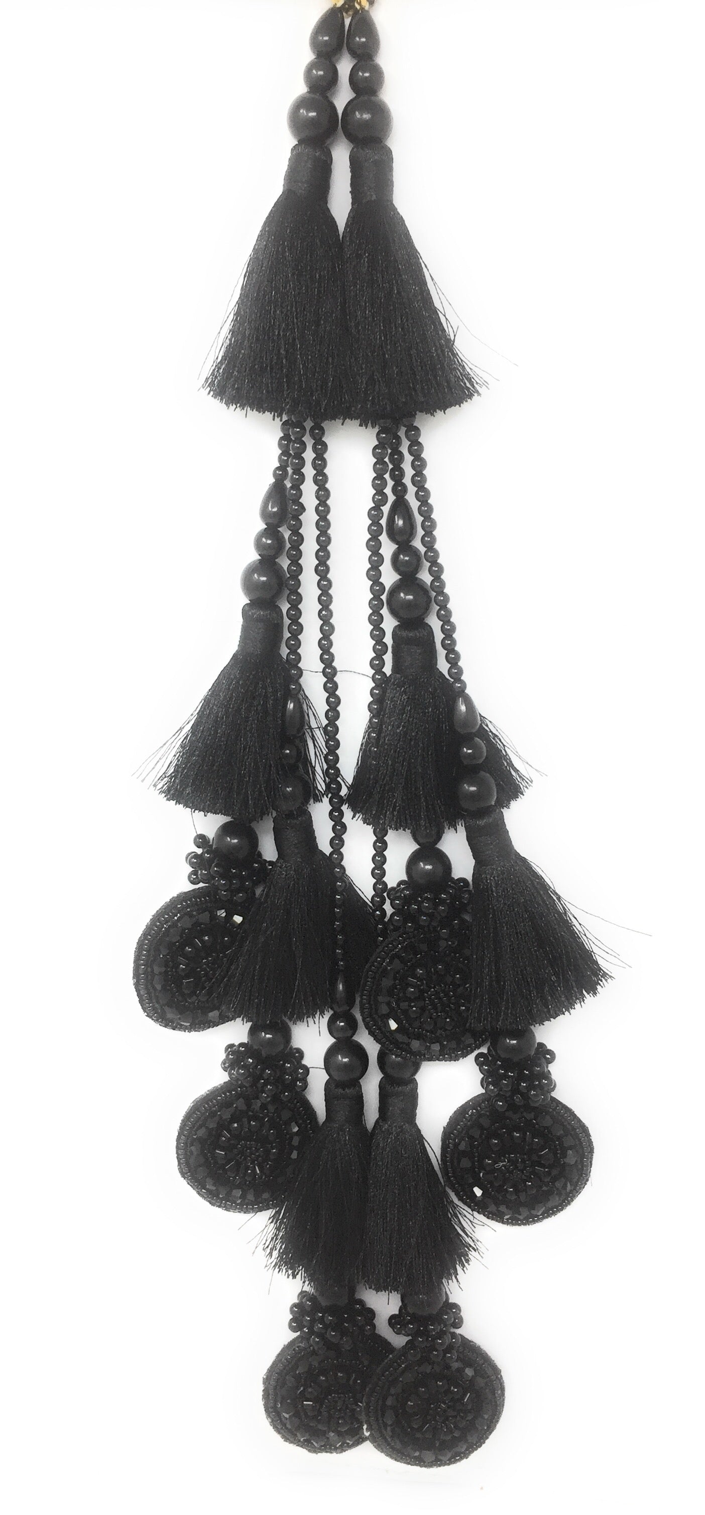 Black Pearl Hanging latkan lace for dupatta n designer blouse lace