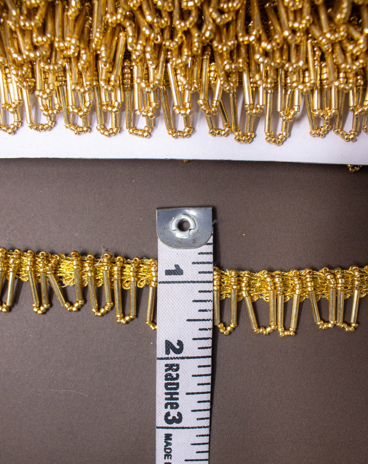 Latkan Wali Lace in Antique Gold Cutdana Beads - 3 Meter