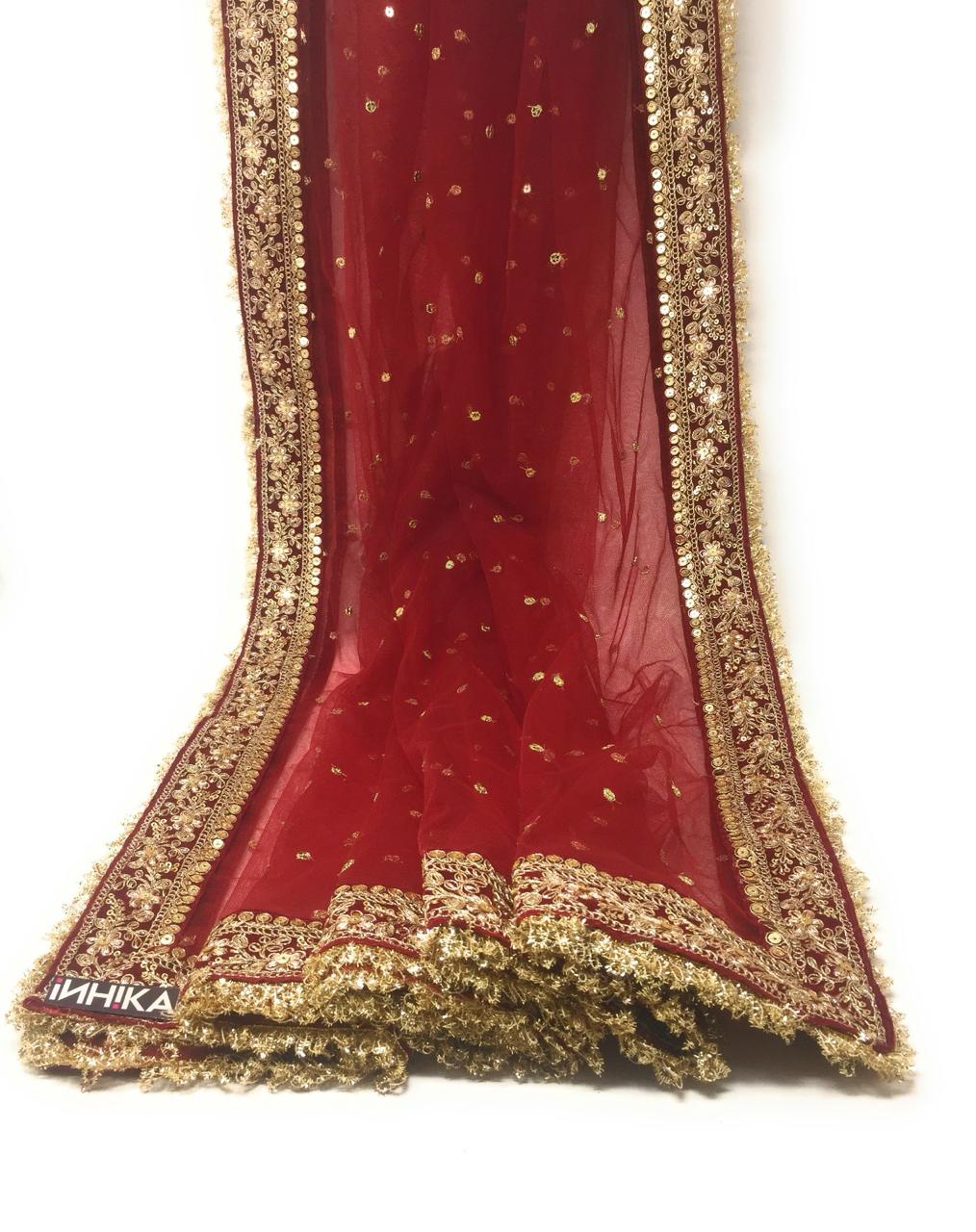 bridal dupatta maroon