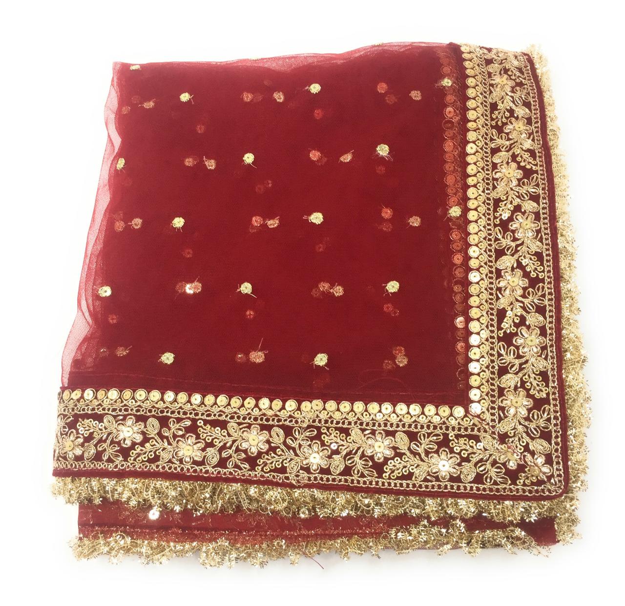 maroon dupatta for bride