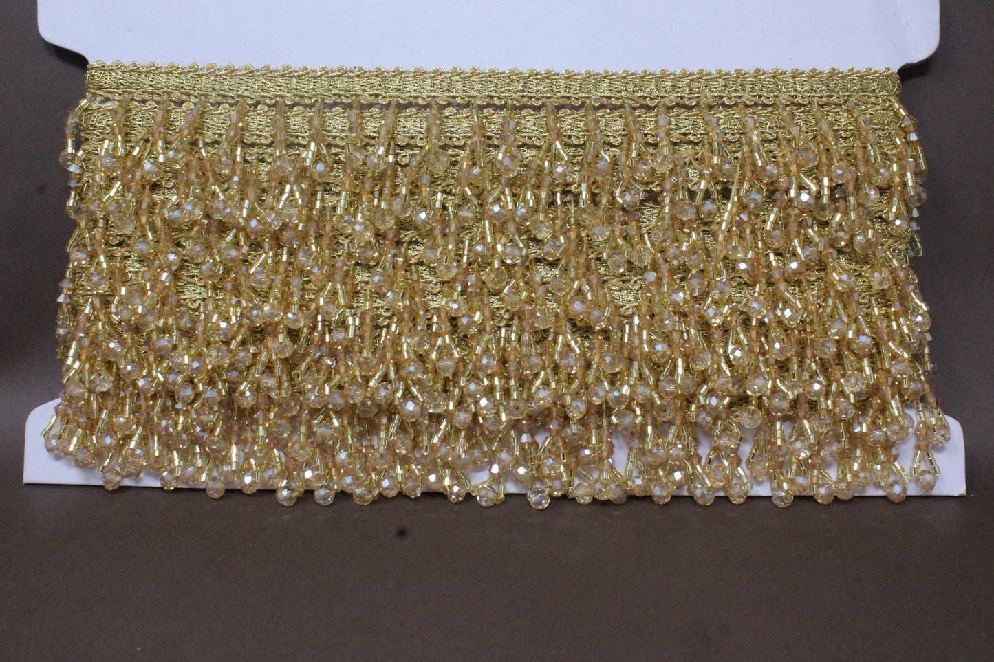 Golden Crystal Latkan Lace in Cutdana  - 3 Meter