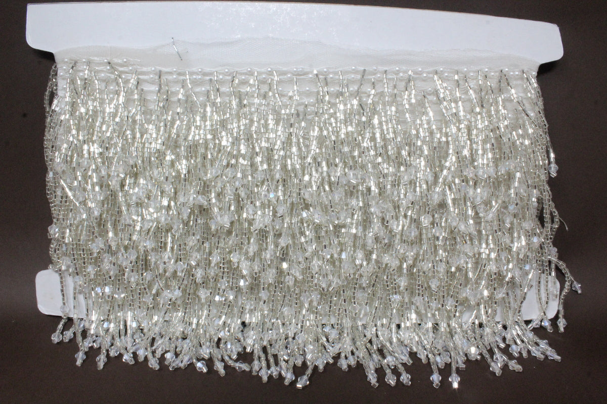 Latkan Lace In Silver Crystal, Cutdana - 3 Meter