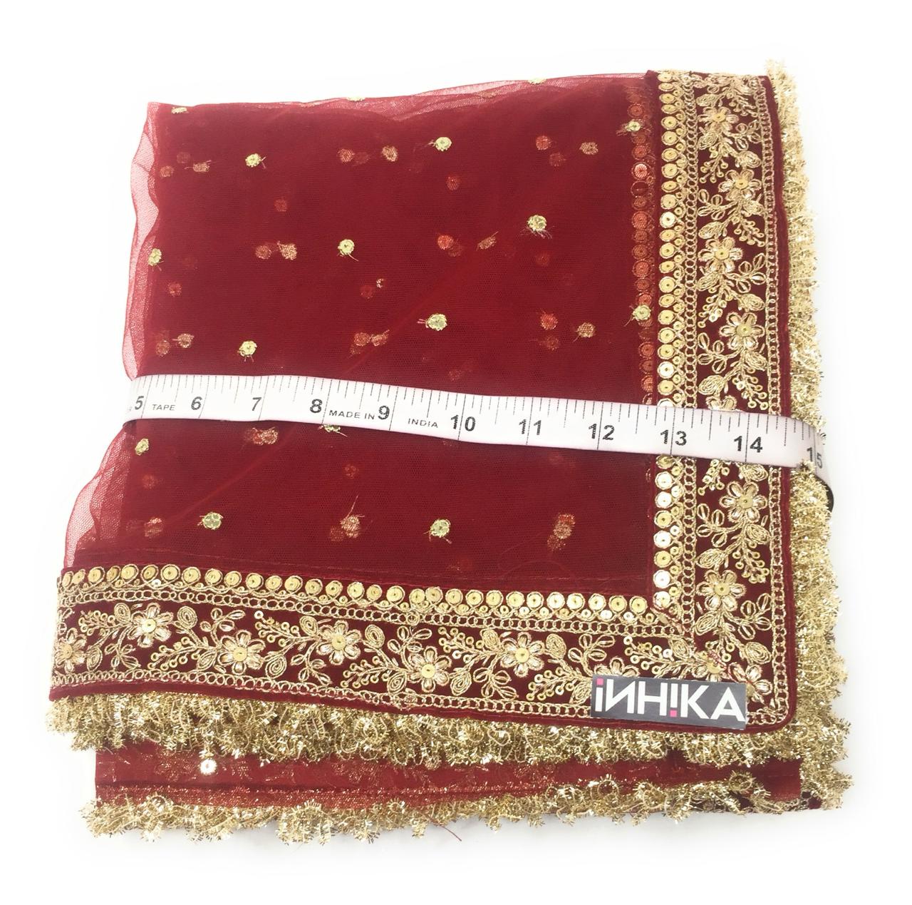 maroon wedding dupatta