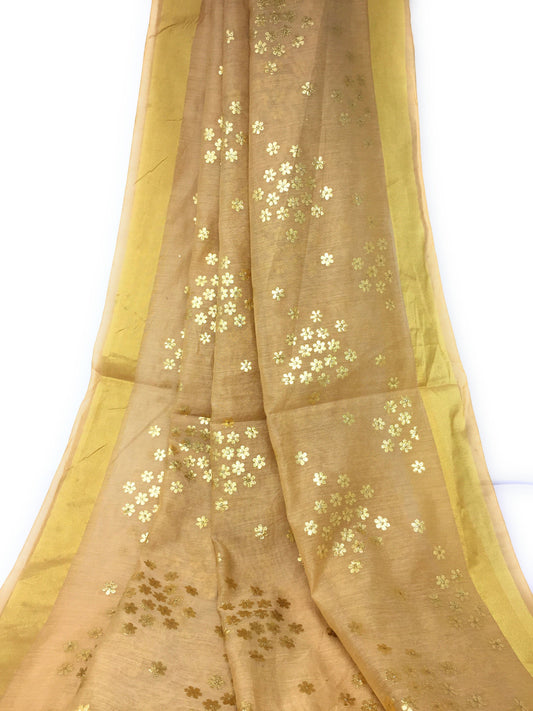 Light beige Gold Dupatta Chunni