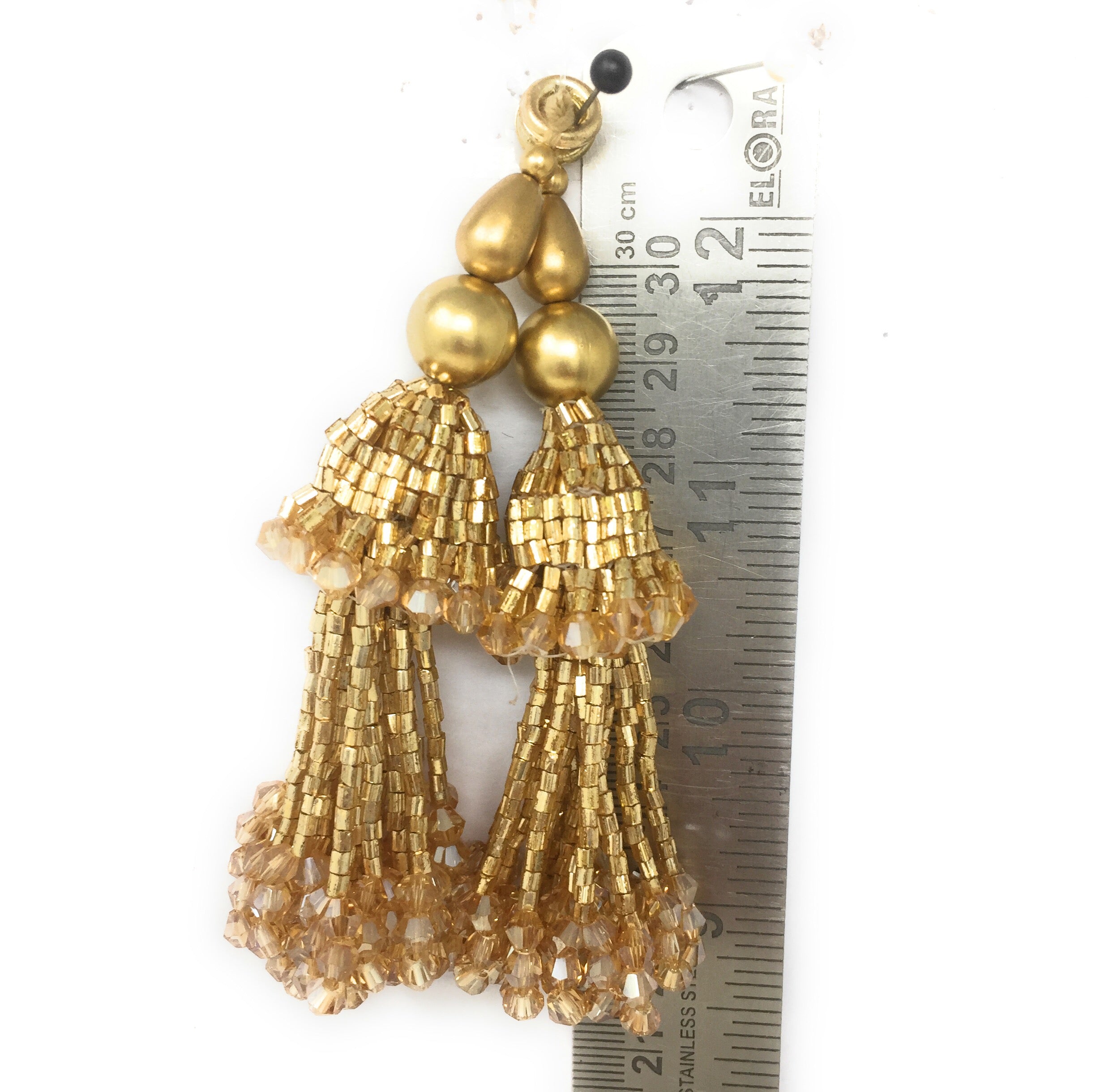 Hand Made Gold Plated Traditional Punjabi Jewellery Earrings Tikka set  J0303 - muteyaar.com