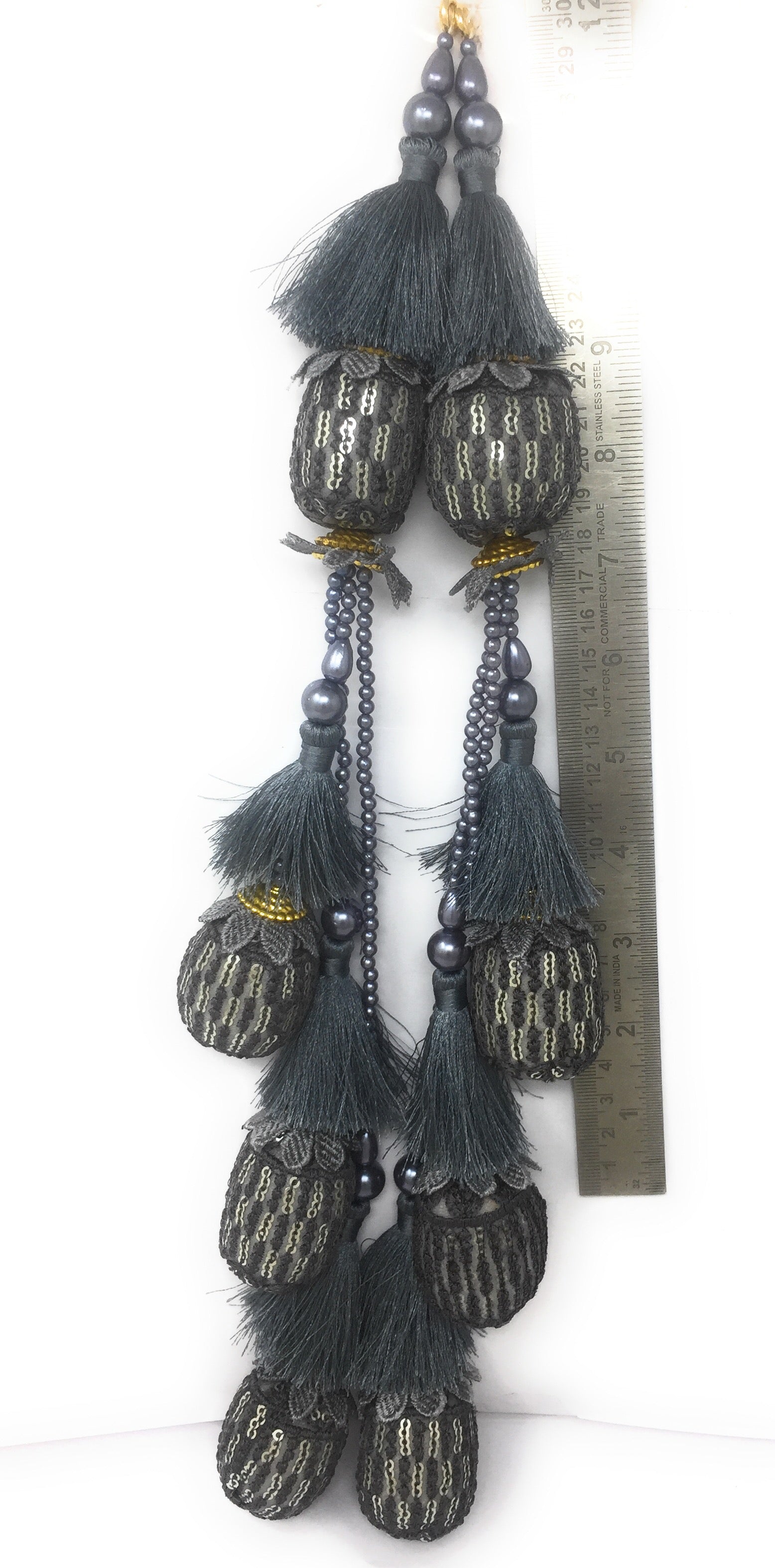 Grey Net Hand Embroidered Lehenga Set