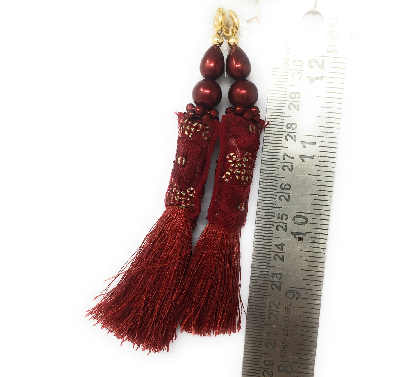 Maroon tassels for indian blouses - Set of 2