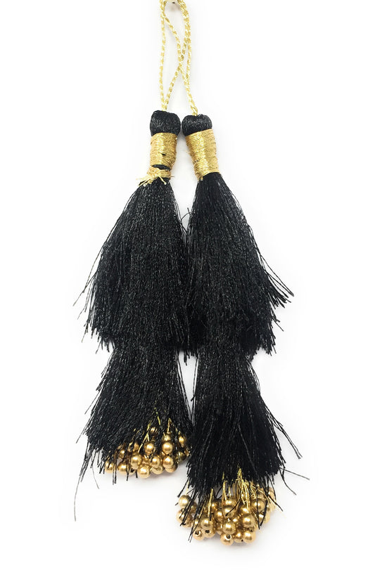 Blouse Latkan Tassel Black - Set of 2