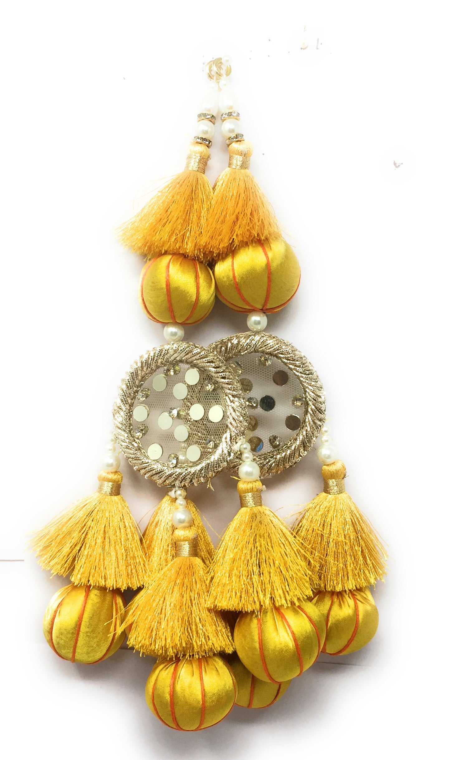 yellow color jhumka for wedding long earrings for girls