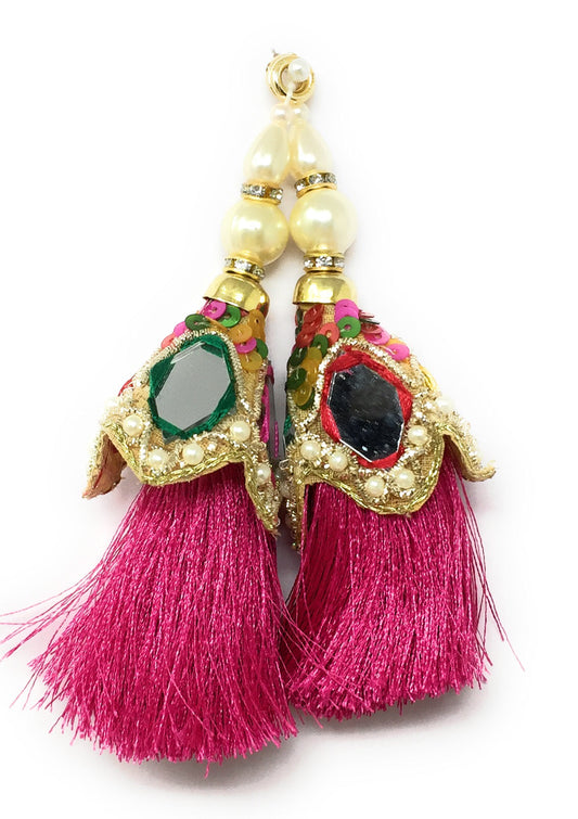 latkan tassel rani pink