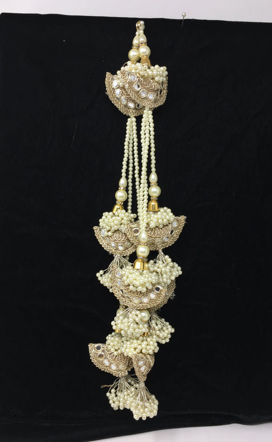 White Latkan For Lehenga - Set of 2