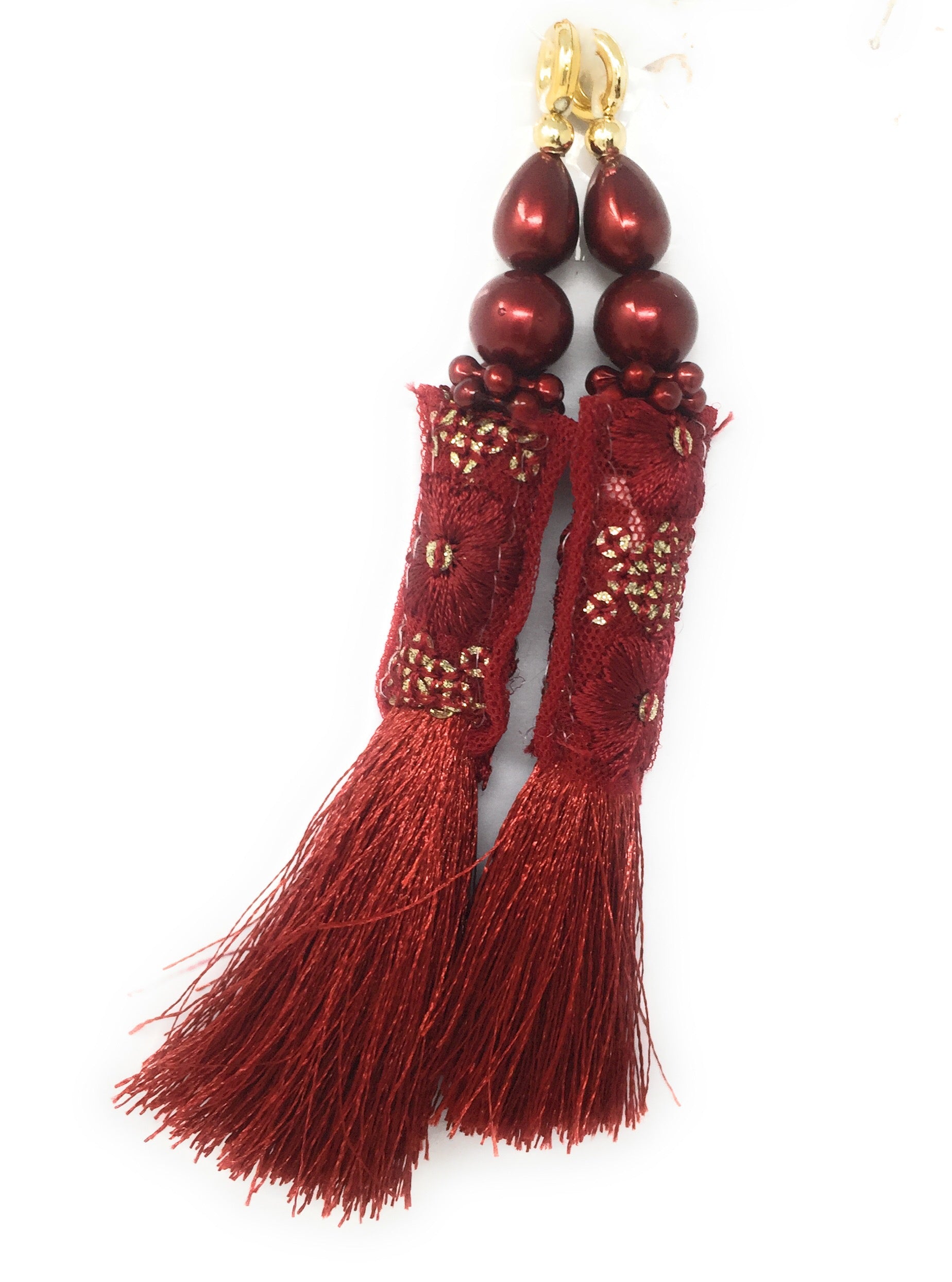 tassels for indian blouses Maroon